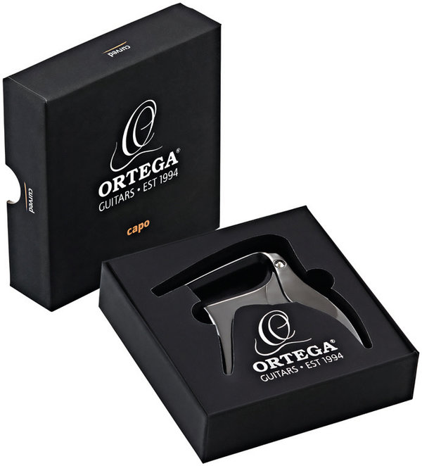 ORTEGA Capodaster für Klassikgitarre, Black Chrome Special Edition